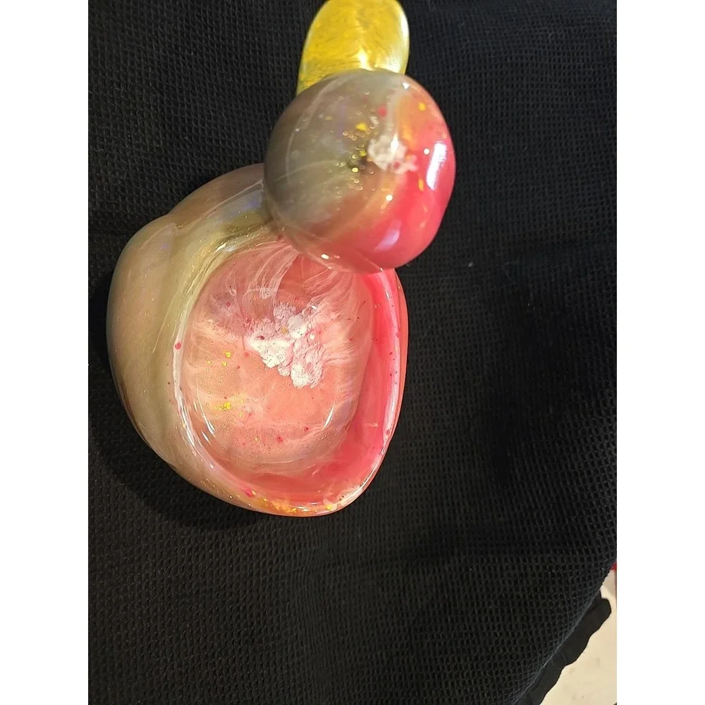Handmade Resin Mommy‎ Duck With Babies Pink Yellow Green 650